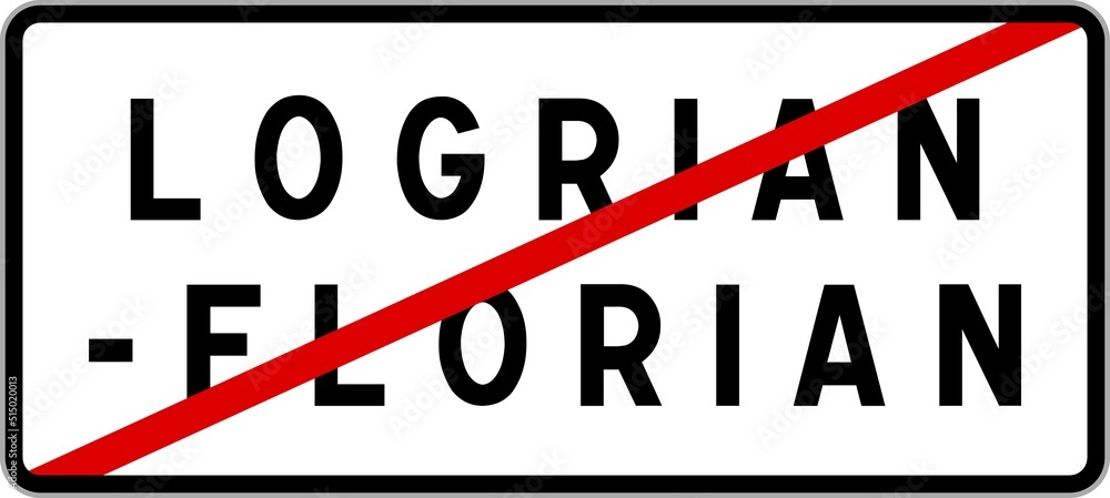 Panneau sortie ville agglomération Logrian-Florian / Town exit sign Logrian-Florian Panneau sortie ville agglomération Logrian-Florian / Town exit sign Logrian-Florian