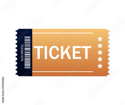 Vintage brown ticket. Vector illustration. stock image. 