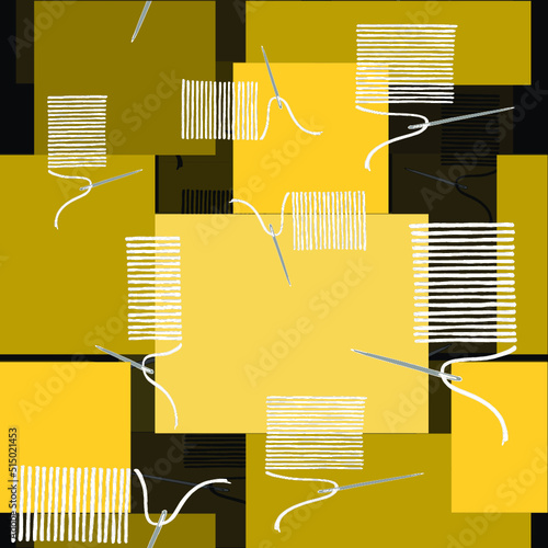 Seamles background with different squares. Vector illustration on black background.
