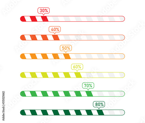 loading scale set for web design. Vector illustration. stock image.
