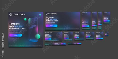 Web banners template in different sizes.