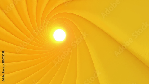 Fototapeta Naklejka Na Ścianę i Meble -  Abstract image of a swirl of a yellow tunnel.,geometric background,3d rendering