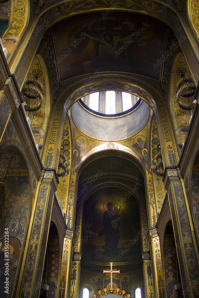 Interior of St. Vladimir's Cathedral in Kyiv, Ukraine