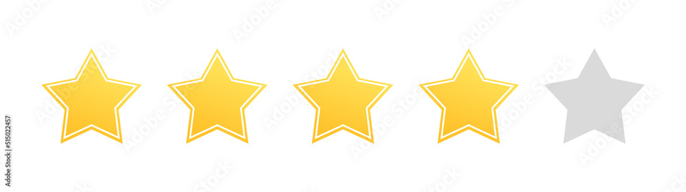 four yellow stars score. Vector illustration. stock image. four yellow stars score. Vector illustration. stock image.