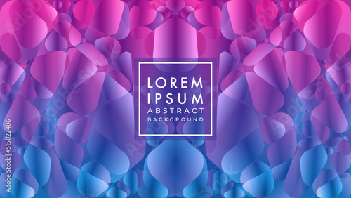 Symmetrical geometric bubble pattern. Abstract background design template. Vibrant neon color gradient. Cyberpunk, dystopian, utopian vibes