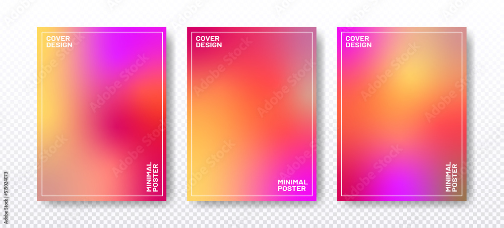Colorful modern gradient covers template set