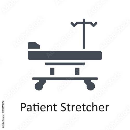 Patient Stretcher vector Solid Icon Design illustration on White background. EPS 10 File