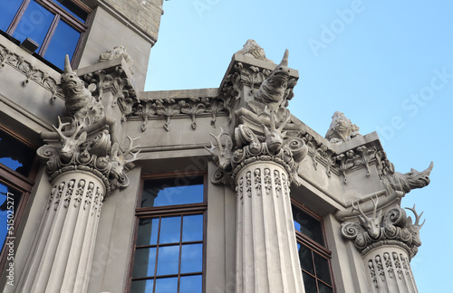 Fragment of House with Chimeras is the most original creation of architect Vladislav Gorodetsky in Kyiv, Ukraine	 photo