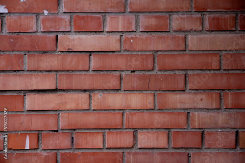 The texture of the red brick wall. Brickwork