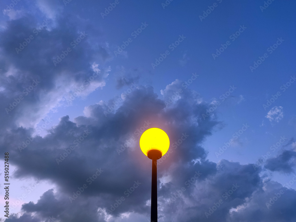red lamp post