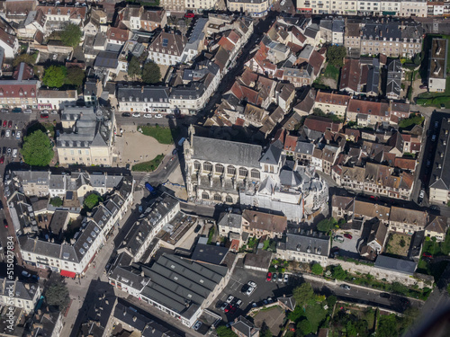 vue aérienne de Courcelles-sur-Seine dans l'Eure en France