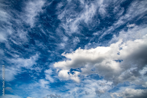 Highly detailed blue cloudy sky background