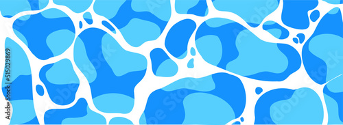 Abstract Blue Waves Background. Modern flat cartoon design of beach or pool background with calm blue ripples.