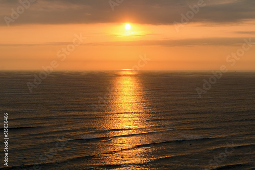 Sunset over the Pacific Ocean.