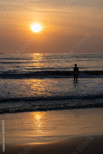 Swimming at dawn in the Atlantic Ocean © andrey_iv
