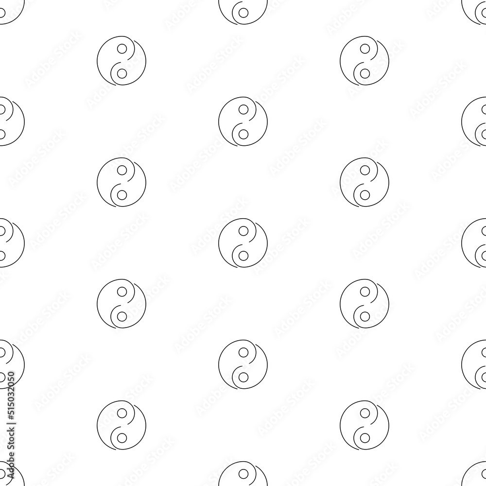 yin yang seamless pattern on white background. vector illustration. yin yang seamless pattern on white background. vector illustration.