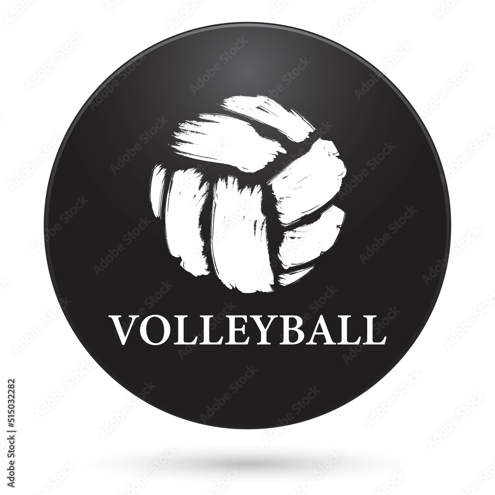 volleyball icon, black circle button, vector illustration. Stock Vector ...