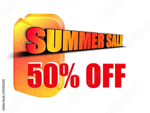 Summer 50 percent off. Summer discounts for shopping. Up to 50% off