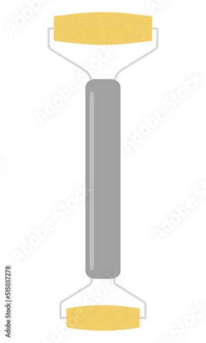Roller massager for facial skin. Skin care tool. Flat style. Vector