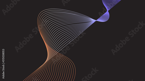 Vector abstract background with a colored dynamic waves, line and particles.