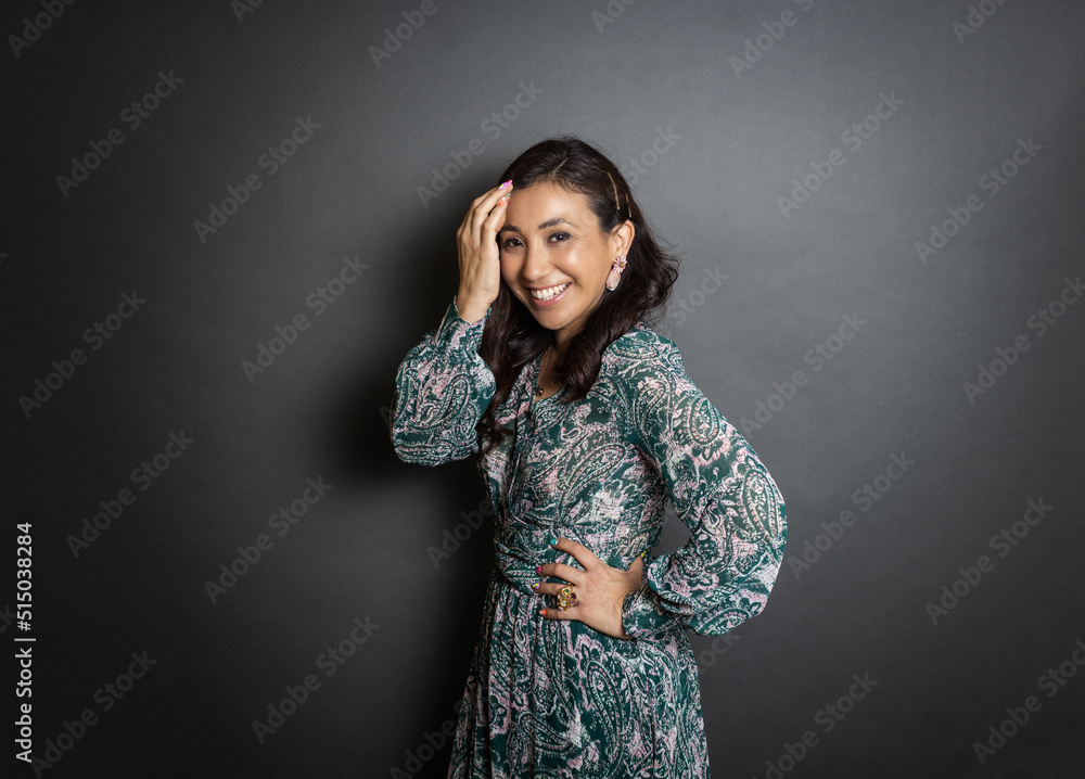portrait of middle aged hispanic woman smiling confident portrait of middle aged hispanic woman smiling confident