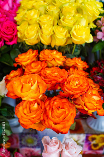 bouquet of colorful roses