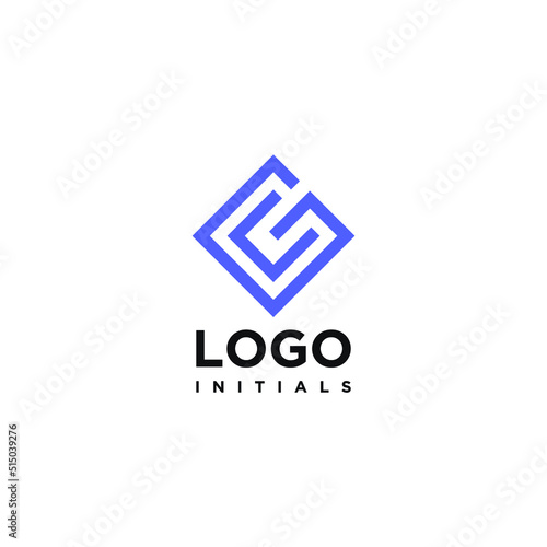 Simple initial letter GC CG logo design vector 