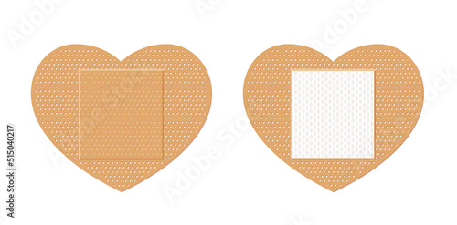 Medical plaster. Medical plasters isolated on white background, wound plasterer or bandaged patch, vector adhesive health care object