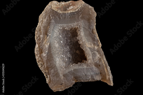 agate stone with internal druze quartz crystals
