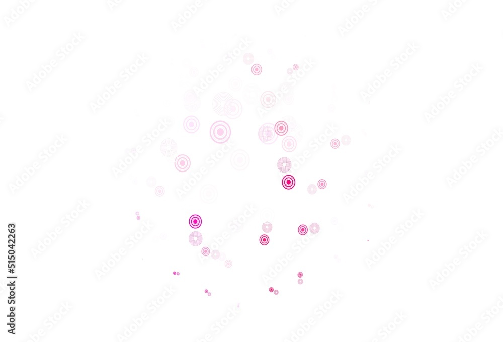 Light Pink, Red vector background with bubbles.