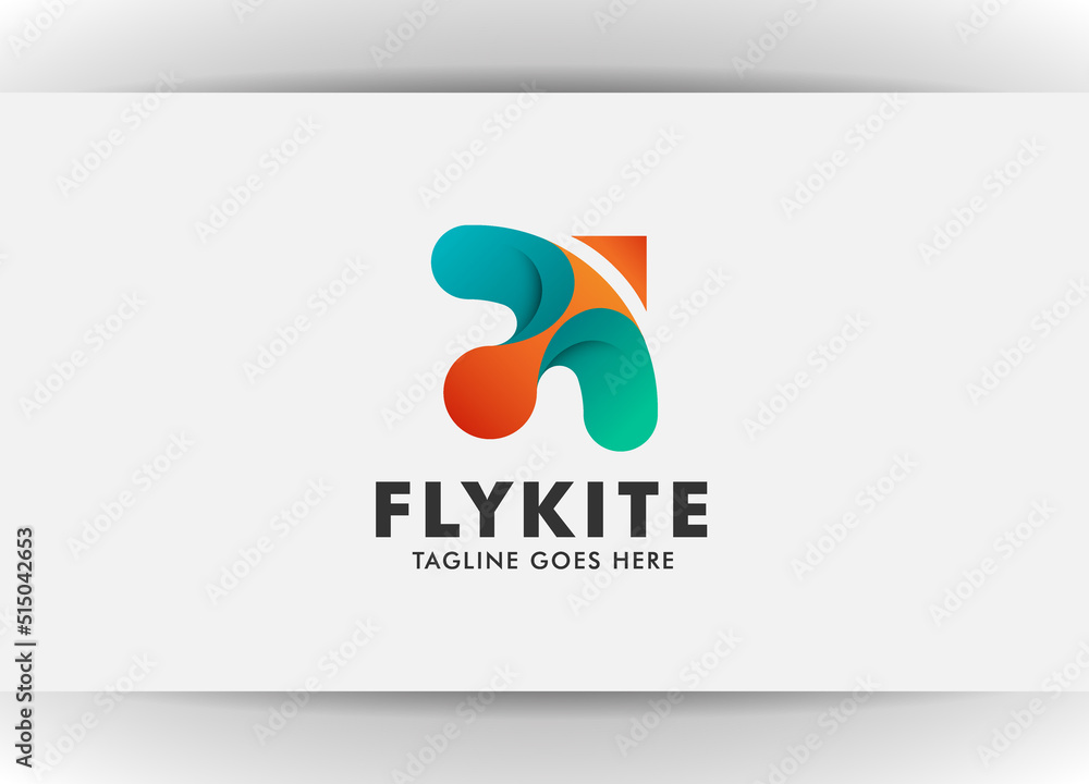 Vecteur Stock kite company logo design.flying kite logo design.flying