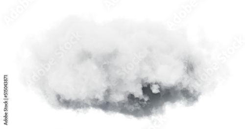 White cloud on white background. 3d rendering. 