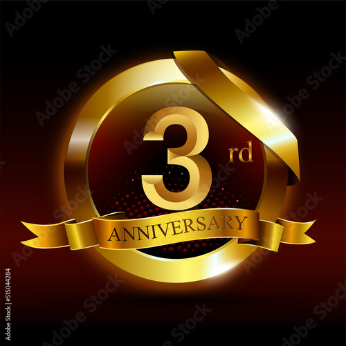 3 years golden anniversary logo