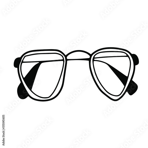 Eye glasses doodle vector illustration isolated on white background