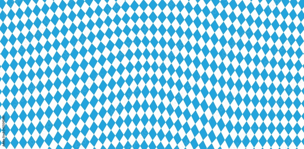Bavarian Oktoberfest Pattern with Blue and White Rhombus Flag of Bavaria Oktoberfest Blue Checkered Background Wallpaper Vector Old Diamonds Background with Cracks and Dust