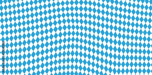 Bavarian Oktoberfest Pattern with Blue and White Rhombus Flag of Bavaria Oktoberfest Blue Checkered Background Wallpaper Vector Old Diamonds Background with Cracks and Dust