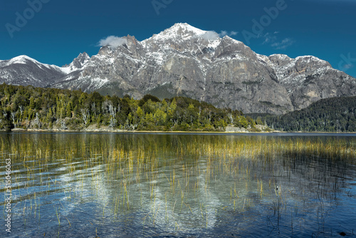 Landscape with snowed mountains and lakes