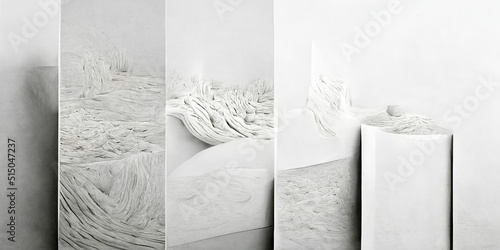 Abstract illusion made of natural stone, plaster. Art wall gallery.