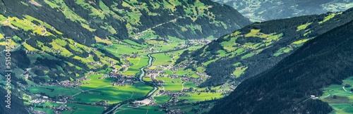 Zillertal valley view from Ahorn