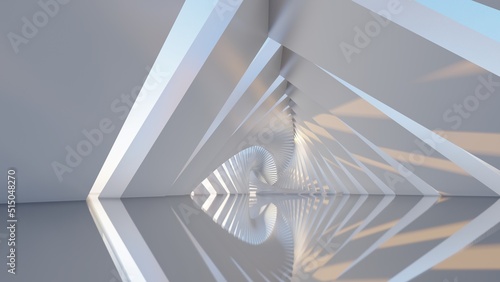 Fototapeta Naklejka Na Ścianę i Meble -  Architecture background geometric arched interior 3d render