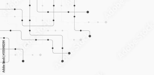 Circuit connect lines and dots. Network technology and Connection concept. Decentralized network nodes connections