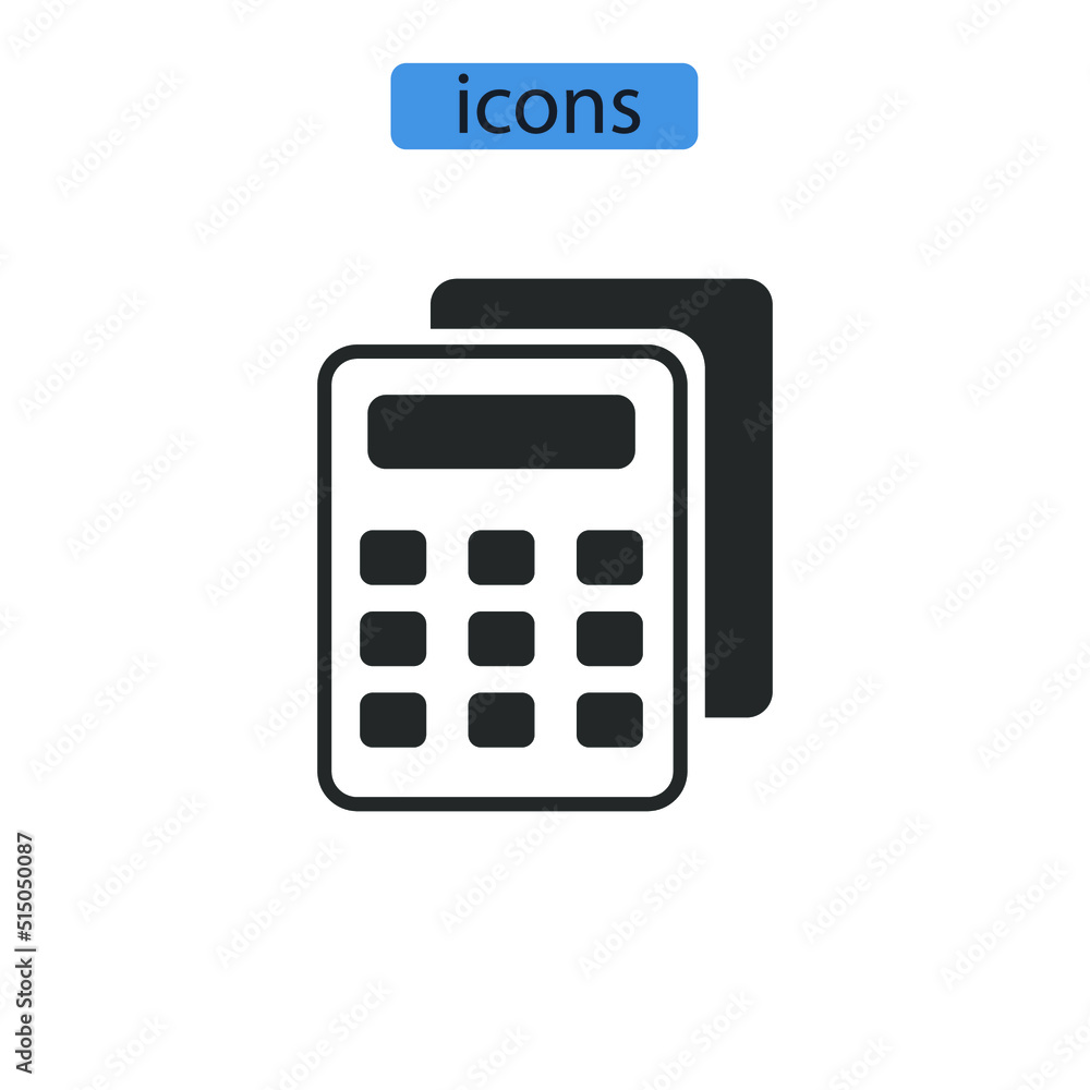 Calculator icons symbol vector elements for infographic web Calculator icons symbol vector elements for infographic web