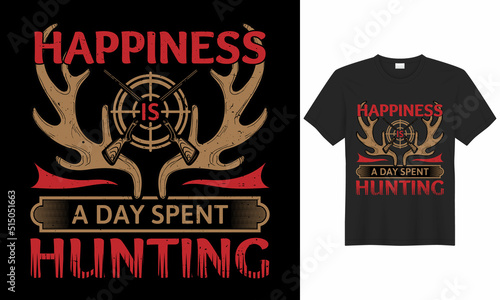 Best unique hunting t-shirt design for all hunting lovers. Hunting T-shirt Design Vector is made up of hunting vector, t-shirt grunge, Deer, rifle, tree, and mountain. 