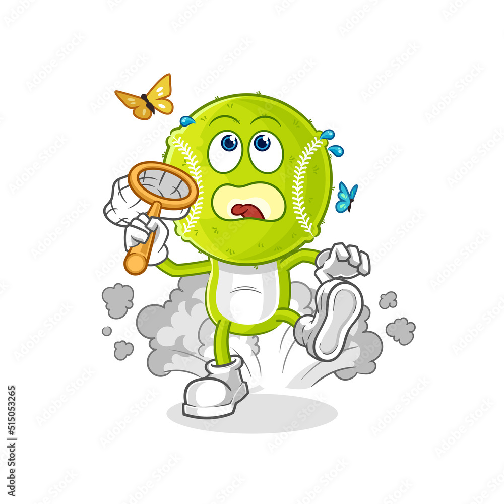 tennis ball catch butterfly illustration. character vector tennis ball catch butterfly illustration. character vector