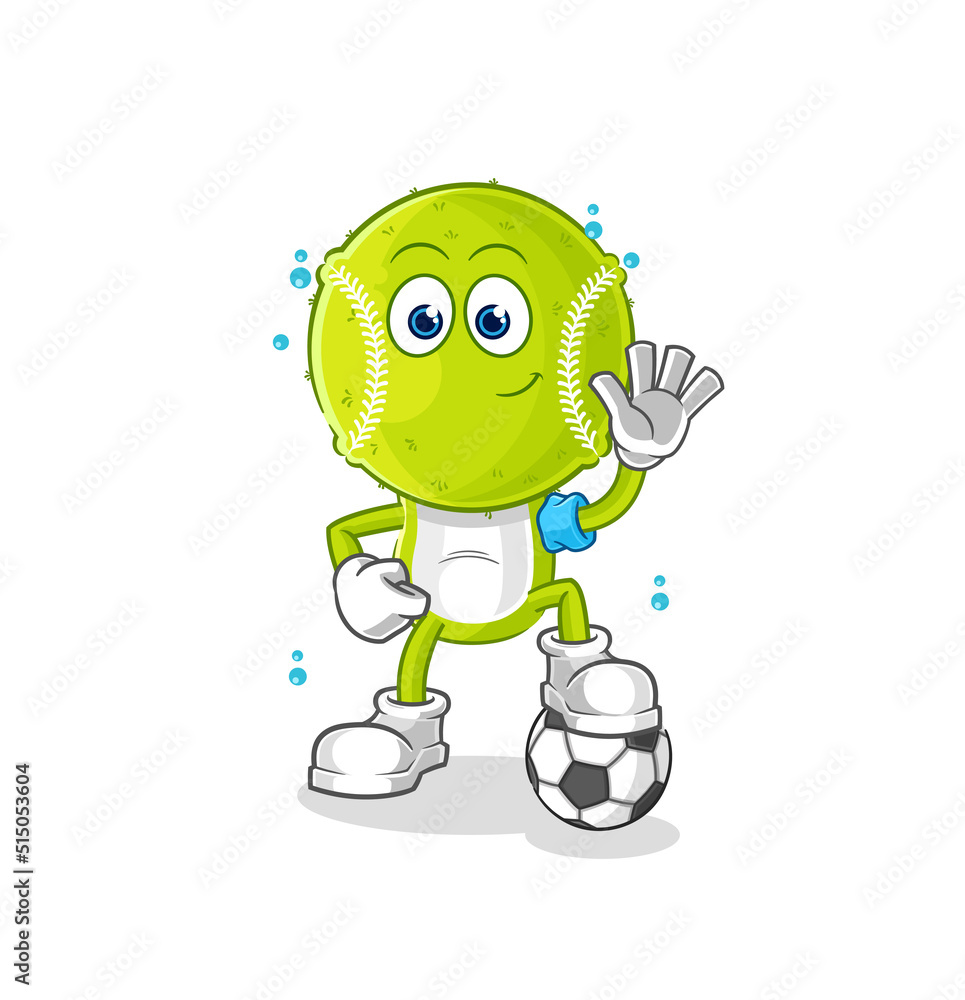 Obraz premium tennis ball playing soccer illustration. character vector