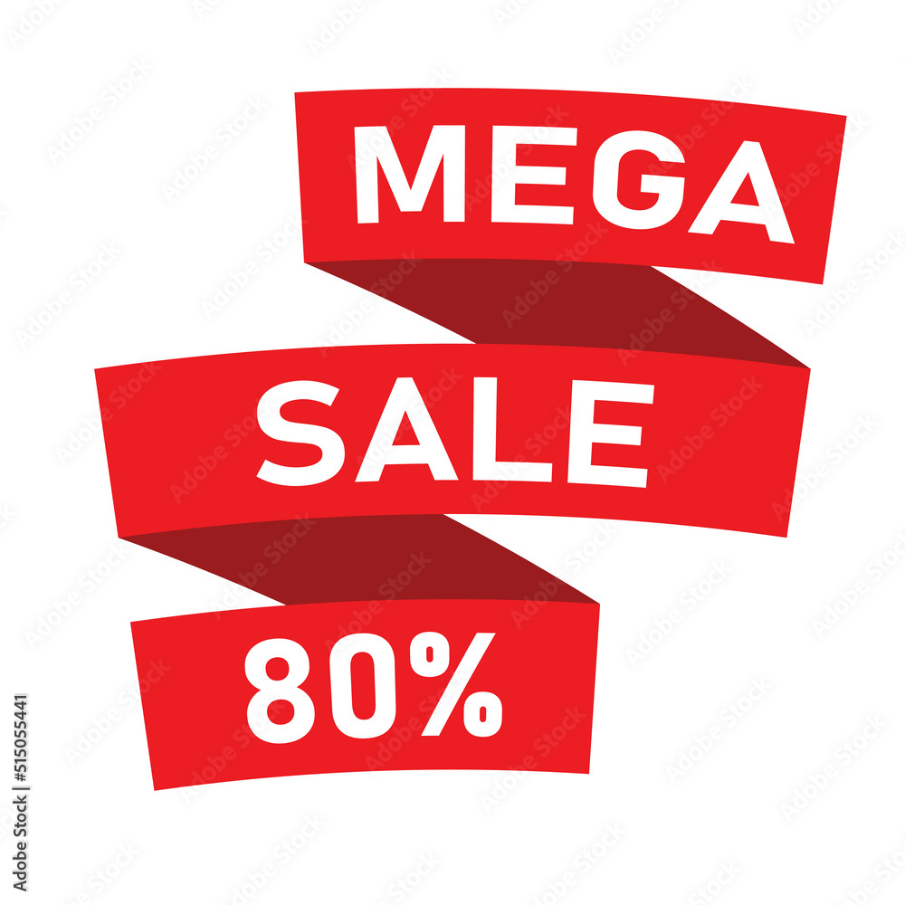 Sale - red folded ribbon banner Sale - red folded ribbon banner