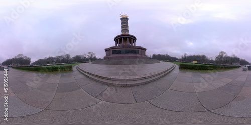 Victory Column, Berlin, Germany in 360 degrees photo.