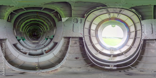 Inside of the old army russian jet 360 photo
