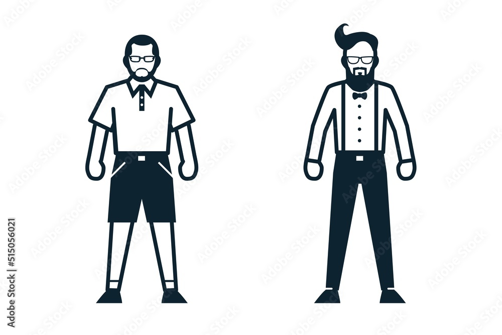 People, Man, Fashion, Clothing icons with White Background People, Man, Fashion, Clothing icons with White Background