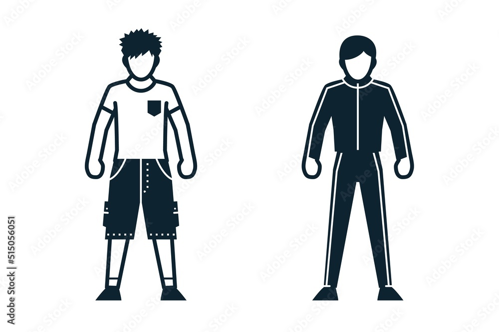 People, Man, Fashion, Clothing icons with White Background People, Man, Fashion, Clothing icons with White Background